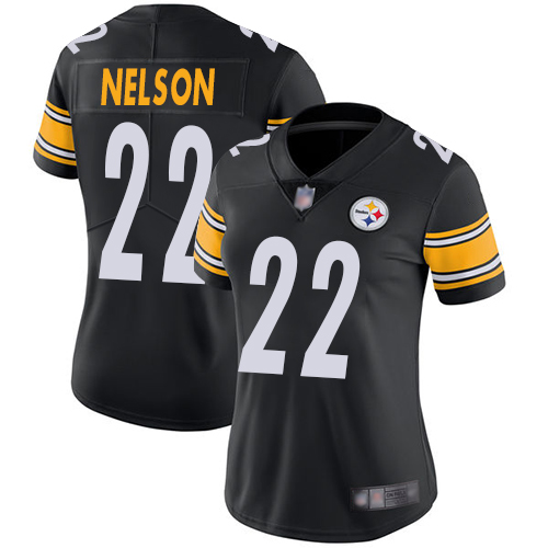 Women Pittsburgh Steelers Football 22 Limited Black Steven Nelson Home Vapor Untouchable Nike NFL Jersey